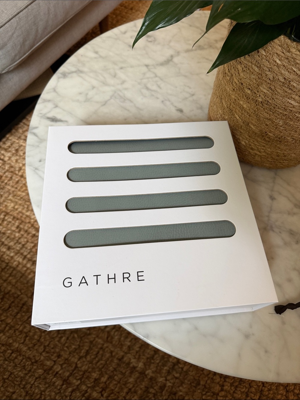 NWT Gathre Leather Square Play Mat - Amalfi